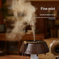 Diffuseur d'huiles essentielles intelligent à ultrasons, rétro, rotatif, effet goutte d'eau, grain de bois, avec télécommande et minuterie, pour parfumer la maison