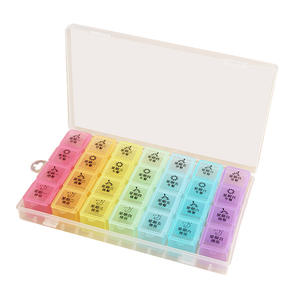 Pastillero Grande de Plástico con 28 Compartimentos, 7 Colores, a Prueba de Polvo, Dispensador de Medicamentos Portátil, Recordatorio Semanal de 7 Días, Almacenamiento de Pastillas para la Salud - Product Image 3