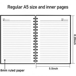 Custom A5 Hard Leather Cover Diary Planner Coil Notebook with Custom Logo 80 Sheets-Promotion Schedule <b>Note</b> <b>Book</b> - Product Image 4