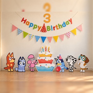Ensemble <span class=keywords><strong>de</strong></span> standees d'anniversaire sur le thème <span class=keywords><strong>de</strong></span> Bluey, découpes en carton <span class=keywords><strong>de</strong></span> personnages <span class=keywords><strong>de</strong></span> dessins animés, impression numérique, accessoires <span class=keywords><strong>de</strong></span> toile <span class=keywords><strong>de</strong></span> fond pour photomaton <span class=keywords><strong>de</strong></span> fête pour bébé - Product Image 2