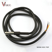 Capteur de température VSEC 1 mètre de long entièrement étanche 6*40mm Maxim pour Arduino pour DS18B20