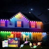 Lampu Eaves Lights Kontrol Aplikasi Lingkungan Keras RGB RGBW Lampu Titik LED Luar Ruangan Permanen IP67 Natal Luar Ruangan Mudah Dipasang