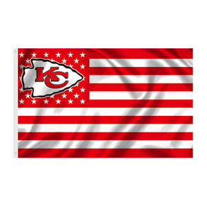 Impresión personalizada 3x5 pies 100% poliéster bandera personalizada <span class=keywords><strong>Kansas</strong></span> <span class=keywords><strong>City</strong></span> Team Chiefs bandera fútbol Nfl Bandera de Chiefs - Product Image 6