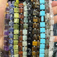 Vente en gros de perles de pierre naturelle cubique cornaline jade cristal améthyste pierres précieuses carrées plates entretoises en vrac pour la fabrication de bijoux à bricoler soi-même