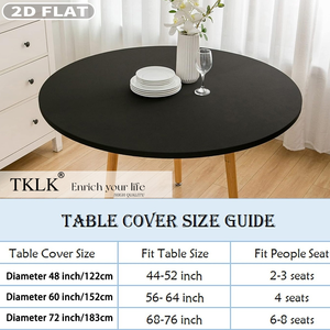 Funda de mesa redonda ajustable de spandex elástico para cócteles, personalizada <span class=keywords><strong>con</strong></span> foto, texto o logotipo - Product Image 2