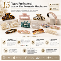 Ume op maat gemaakte haarclips in diverse vormen en maten, cellulose acetaat, duizenden kleuren beschikbaar, groothandel haarclips.