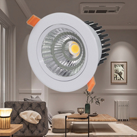 Spot LED encastré sans cadre à haute luminosité 5W-24W, anti-éblouissement, CRI>80, lumière blanche chaude 3500K, dimmable, pour usage intérieur, IP44