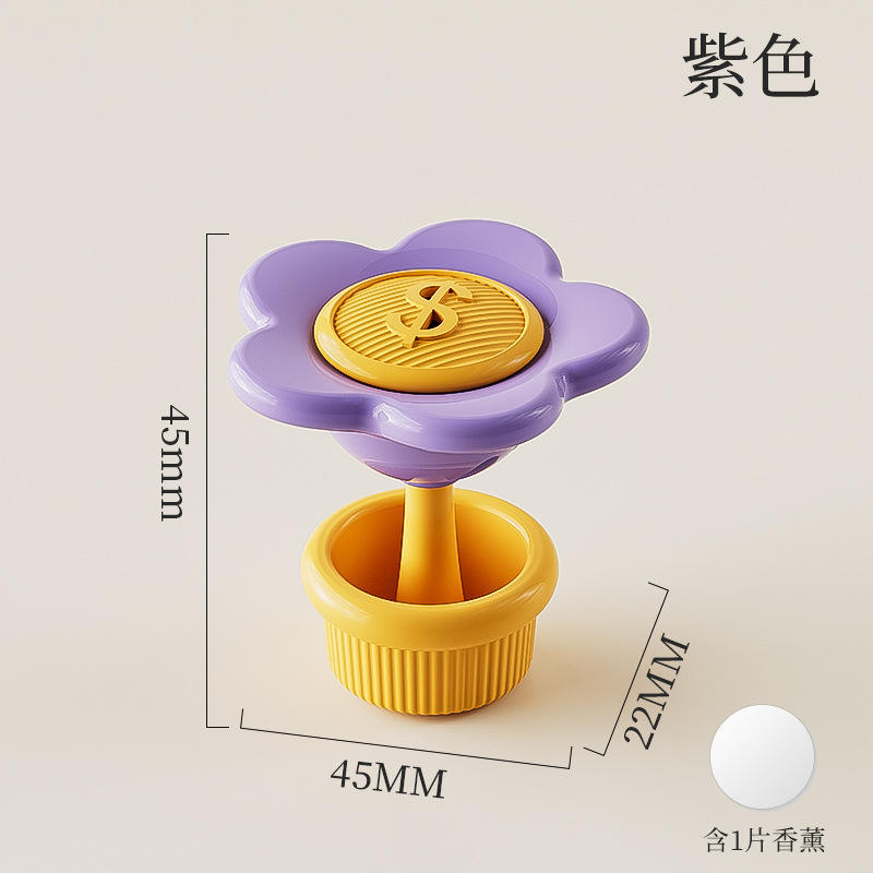 ที่ปั๊มส้วมรูปดอกไม้ [สีม่วง] มาพร้อมกับเม็ดหอม 1 เม็ด