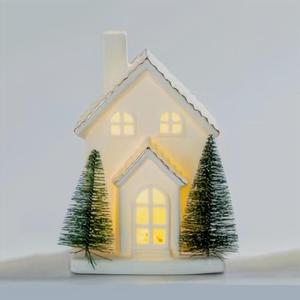 Fast Delivery <strong>Lowes</strong> White Porcelain <strong>Village</strong> House Led Lighted <strong>Christmas</strong> Ceramic Houses - Product Image 2