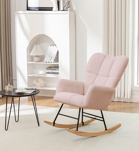 Nordic singolo agnello sedia a dondolo per casa soggiorno camera da letto balcone svago durevole poltrona per appartamento Hotel - Product Image 4