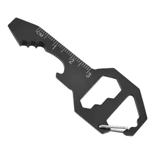 Mini Key Metric Heerser Schroevendraaier Kaart Haak Multi Tool Rvs Edc Gadget Pocket Gereedschap 6-In-1 functie Flesopener