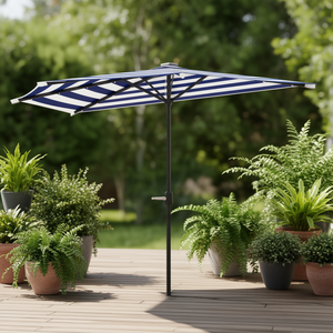 Parasol solaire d'extérieur demi-taille avec mât en aluminium pour terrasse et jardin - Product Image 2