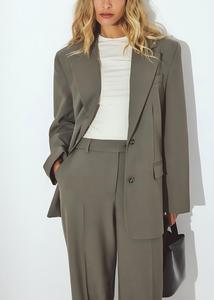 OEM-su misura-all'ingrosso-di elegante blazer monopetto da <span class=keywords><strong>donna</strong></span> da ufficio personalizzato per <span class=keywords><strong>donna</strong></span> abito <span class=keywords><strong>oversize</strong></span> - Product Image 2