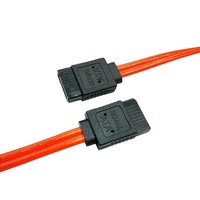Cable SATA, Cable de Alimentación Serial SATA, Cubierta de Cable Translúcida Roja, Flexible, Longitud de 40 cm