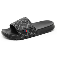Sandales de plage et d'extérieur pour hommes grande taille à bout ouvert, motif floral, dessus en cuir PU, semelle EVA antidérapante