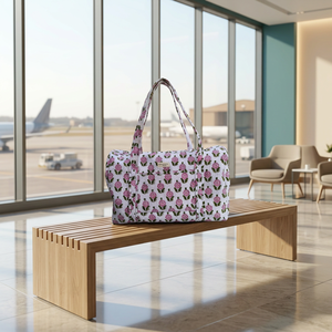 Sac de voyage en coton tendance avec impression élégante, fermeture éclair, idéal pour les essentiels de voyage, sacs de voyage grande capacité - Product Image 1