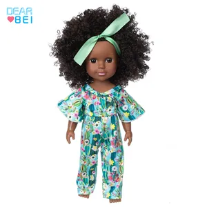 Manufacturer wholesale hot sale 14inch 35cm African vinyl Black doll high quality fashion Black doll