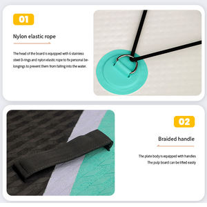 Planche de surf gonflable en PVC écologique et portable avec une seule aile pour les sports nautiques unisexes, paddleboard debout - Product Image 5