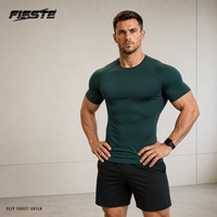 Erkek Elastik Antrenman Kompresyon Tişörtü Vücut Geliştirme Fitness Spor Üstü