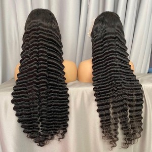 Raw Indian Loose Deep Wave <strong>Wig</strong> 40 Inch Curly Deep Wave Full Lace <strong>Human</strong> <strong>Hair</strong> <strong>Wigs</strong> Glueless 13X6 HD Transparent Lace Front <strong>Wig</strong> - Product Image 2