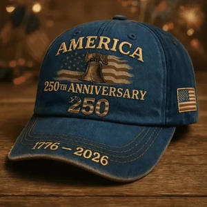 Gorra de Béisbol Ajustable de 6 Paneles de Algodón con Bordado e Impresión, Diseño del 250 Aniversario de EE. UU., Cuatro Estaciones - Product Image 6