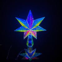 Feuille holographique prise USB polaire LED lumière magique arbre de noël salon accessoires de fête ornements de noël fleurs décoratives plantes