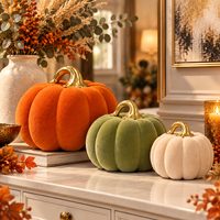 Décoration d'automne en velours floqué de qualité supérieure, centre de table pour Halloween, pour la maison, la table, l'entrée, la ferme