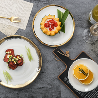 Blanc Luxe CLASSIQUE Western Steak Fcoffee Tasses Vaisselle Assiette Setg15d-plated Nouilles En Céramique Café Cupe Creative pour Mariage