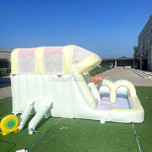 Water Splash Spinner Jumping Castle para niños Color pastel moderno inflable Bounce Slide Combo con Splash Pool <span class=keywords><strong>Castillo</strong></span> - Product Image 5