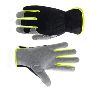 Gants de conducteur avec paume en cuir Gants de sécurité Anti-coupure Anti-slip Anti-impact Fonctions Style sans doigts Travail Conduite - Product Image 2