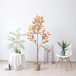 Fleurs artificielles décoratives pas chères en forme d'arbre banian 150cm/180cm, toucher naturel - Product Image 5