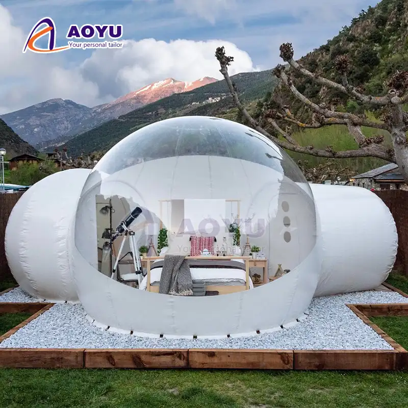 Aoyu PVC Three Bubble Tent Customized Large Luxury Family Camping Tent house for Outdoor Tent