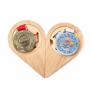 Wooden <b>Medal</b> Display Rack Teardrop Shape <b>Wall</b> Mounted <b>For</b> Home Decor And Award Showcasing - Product Image 3