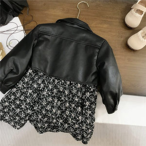 Conjunto de Vestido de Cuero con Estampado Floral para Niñas, Conjunto de Dos Piezas a la Moda para Niñas Pequeñas de 100-140 cm - Product Image 4