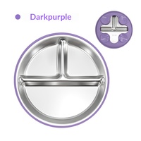 Nouvelle petite assiette de 20 cm avec base à ventouse, trois compartiments, style minimaliste, vaisselle compartimentée pour étudiants