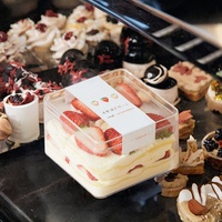 Récipient en plastique PS carré transparent personnalisé en gros pour boîte d'emballage de pâtisserie Tiramisu bonbons alimentaires pour biscuits pain pour