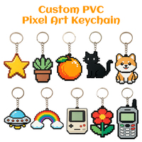Porte-clés personnalisés en PVC style Pixel Art, rétro, jeux vidéo, dessins animés, en caoutchouc souple, breloques Kawaii, souvenirs pour événements Comic Con