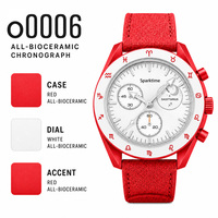 Montre en biocéramique et quartz en gros, logo personnalisé OEM, 42 mm, étanche 3 ATM, motif zodiaque Sagittaire, mode sportive, cadran en verre 22 mm, bracelet en caoutchouc
