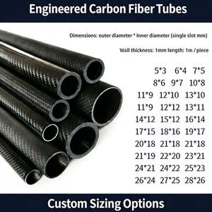 Труба из углеродного волокна с высоким модулем прочности, плетение 3K, диаметр 20мм, 22мм, 25мм, 30мм, 35мм, 50мм, в продаже - Product Image 3
