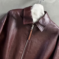 Veste en cuir véritable faite à la main Jxwatcher, style vintage printemps-automne, en peau de mouton douce, veste bomber personnalisée, fermeture éclair, courte, pour moto