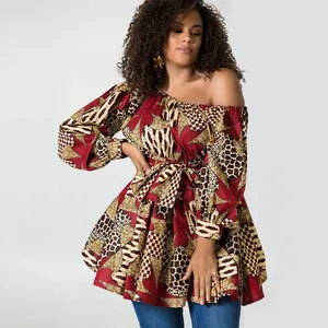 Moda donna stampa africana abito monospalla abbigliamento etnico donna
