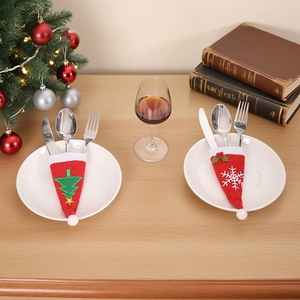 Porta Utensilios Navideño de Tela No Tejida, Decoraciones para la Mesa Navideña, para la Decoración de la Mesa de Comedor y Artículos para Fiestas - Product Image 4