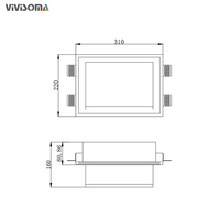 Luminaria Empotrada de Yeso para Montaje en Pared GW07017 IP20, 410x165x260mm, Base E14, Iluminación Empotrada para Espacios Comerciales Modernos