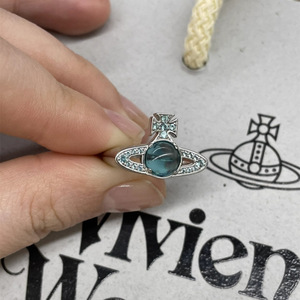 Anillo de Zirconia Cúbica Saturno Azul Agua Vivienne de Alta Gama para Niños, Plateado en Platino, Moderno, para Aniversario - Product Image 4