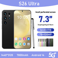Harga Terendah S26 Ultra 5G Smartphone Gaming Flagship Layar 7.3 Inci Memori Besar 16GB+1TB Baterai Tahan Lama 7800mAh Navigasi GPS