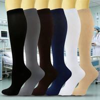 Chaussettes de compression personnalisables pour adultes, mollets larges, femmes et hommes, grandes tailles, 20-30 mmHg, en viscose de bambou, hauteur genou, avec revers/inférieur à ressort