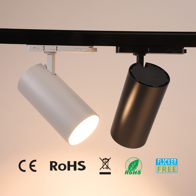 Commercial 3 in 1 Track Spotlight Tunable White Dimmable 20w-30w Cob Led Track Light for Shop