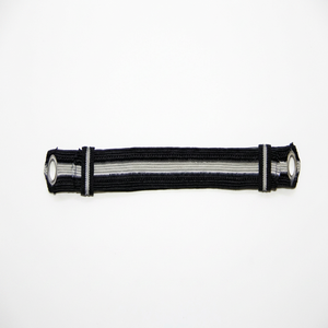 Cordón de Macramé Trenzado de 3 Hilos en Negro, Blanco y Dorado con Acabado Recubierto de Alta Tenacidad para Uso en Prendas Ceremoniales - Product Image 1