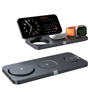 Qi2 3 Trong 1 Không Dây Có Thể Gập Lại Gấp Máy Tính Để Bàn Điện Thoại Sạc Đứng & Chủ Sở Hữu Trạm Sạc Di Động Từ Biểu Tượng Tùy Chỉnh - Product Image 1