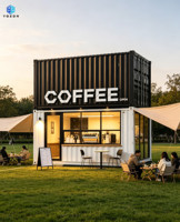 Café modulaire en conteneur de 20 pieds à deux étages, conteneur préfabriqué empilable pour parc extérieur, commerce, hôtel, villa
